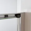 Close-up view of a shower door track and frame. Produktbild-Vorschau