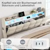 Cama boxspring INONEFT de 140x200 cm con LED y USB, Vista previa de la imagen del producto 5