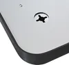 A close-up view of the corner of a mirror with a black frame, showing a screw head and a small circular indentation. Náhled obrázku produktu