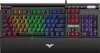 A black gaming keyboard with RGB lighting. Produktbild-Vorschau