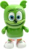 A green gummy bear toy with white and orange shoes. Voir les images du produit