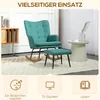 HOMCOM Schaukelstuhl Schwingsessel mit Hocker Armlehnsessel Produktbild-Vorschau 6