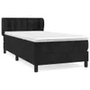 Boxspringbett mit Matratze Schwarz 100x200 cm Samt Produktbild-Vorschau 1