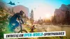 A dynamic scene of extreme sports with a mountain landscape and a river. Produktbild-Vorschau
