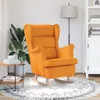 vidaXL Schaukelsessel Dunkelgelb 74x90x102 cm Stoff Produktbild-Vorschau 4