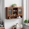 Szafka wisząca – 90 cm, brązowa – 2 drzwi przesuwne – 3 Podgląd zdjęcia produktu 2