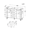 Minio, Kommode "MILENIUM 5", mit Metallfüßen, 135 cm, Wotan Produktbild-Vorschau 4
