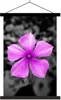 MuchoWow® Textilposter Blumen - Schwarz - Weiß - Lila 60x90 Produktbild-Vorschau 1