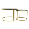 Couchtisch Rund aus Holz,Satztisch 2er Set,Imitation Marble Produktbild-Vorschau 4
