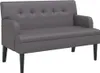 Panca con schienale grigio 112x65,5x75 cm in Pelle finta Anteprima dell’immagine prodotto 1