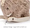 Close-up of a plush mammoth rocking toy on a wooden base. Produktbild-Vorschau