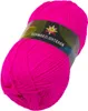 A ball of bright pink yarn with a label wrapped around it. Produktbild-Vorschau