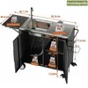 Edelstahl Grilltisch mit Spüle, mobile Outdoor Kücheninsel Produktbild-Vorschau 3