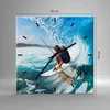 Wanduhr - Quadrat - Glasuhr - Surfen Surfer Ozean Welle - Produktbild-Vorschau 3