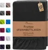 Frottee Spannbettlaken Spannbetttuch, 140x200 cm, Schwarz Produktbild-Vorschau 1