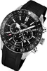 A close-up, angled shot of a black Festina watch with a black rubber strap, set against a white background. Produktbild-Vorschau