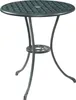 A dark gray cast aluminum bistro table with a decorative patterned top and three curved legs, shown against a white background. Anteprima dell’immagine prodotto