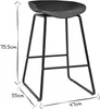 Miliboo - Design-Barhocker Schwarz mit Metallbeinen (2 Produktbild-Vorschau 7