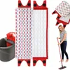 A collage showing a mop head, mop pads, a mop bucket, and a woman using a mop. Náhled obrázku produktu