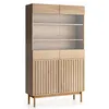 AX LIVING Vitrine Eiche Santarco W2T – 106 cm breit, Eiche Produktbild-Vorschau 1