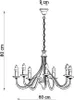 A line drawing of a chandelier with dimensions indicated. Produktbild-Vorschau
