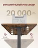 A close-up view of a height-adjustable desk with a weight on it, showcasing its design and features. Produktbild-Vorschau