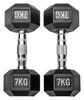 Gummierte Hexagon Hanteln mit verchromten Griffen : 2 x 7 Produktbild-Vorschau 2
