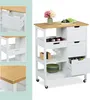 Carrello da cucina Relaxdays, piano di lavoro, 3 cassetti, Anteprima dell’immagine prodotto 5