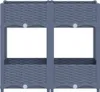 A front view of a two-tiered, gray, woven-patterned planter box. Produktbild-Vorschau
