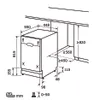 A technical drawing with dimensions for a dishwasher, showing its installation space and external measurements. Produktbild-Vorschau