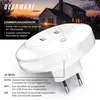 A Bearware LED night light is shown plugged into a wall socket in front of a house at dusk. Produktbild-Vorschau