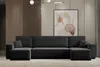 Wohnlandschaft U-Form Schwarz COMO Cord mit Bett Sofa Produktbild-Vorschau 2