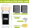 TRMLBE nádobky na koření čtvercové 24 kusů 120ml skleněných Náhled obrázku produktu 2