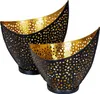 2er Set Design Teelichthalter Metall Schwarz Gold Windlicht Produktbild-Vorschau 1