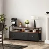 Mueble de TV INONEFT con 3 cajones de tela y luces LED, Vista previa de la imagen del producto 5