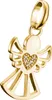 A close-up studio shot of a gold angel charm with small diamonds in its heart. Produktbild-Vorschau