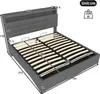 Flieks letto imbottito idraulico 140x200cm con USB e Anteprima dell’immagine prodotto 5