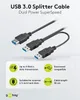 goobay USB 3.0 Dual Power SuperSpeed Kabel schwarz 0,3 m Produktbild-Vorschau 2
