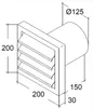 Lüftungsgitter Ø 125mm Edelstahl Außengitter Rückstauklappe Produktbild-Vorschau 2