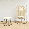 Gartensessel mit Hocker PE Rattan Ei-Form Korbsessel mit Produktbild-Vorschau 5
