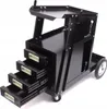 A black metal welding cart with multiple drawers and shelves, shown against a white background. Produktbild-Vorschau