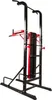 A black and red power tower fitness station against a white background. Produktbild-Vorschau