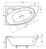 Wanna Akrylowa Zestaw 4w1 Asymetryczna 155x95 Lewa Biała + Podgląd zdjęcia produktu 6