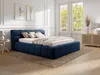 Bett mit Box 180 x 200 cm - Stoff - Dunkelblau + Matratze - Produktbild-Vorschau 2
