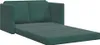 A dark green sofa bed is shown unfolded on a white background. Produktbild-Vorschau