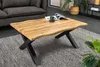 Couchtisch WILD 90cm Tischplatte 30mm X-Beine Wildeiche Produktbild-Vorschau 2