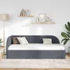vidaXL Eckbettgestell mit Kopfteil Dunkelgrau 90 cm x 190 Produktbild-Vorschau 3