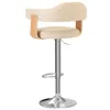 Barhocker 2 Stk. Creme Bugholz und Kunstleder Produktbild-Vorschau 5
