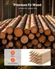 A pile of logs in a forest setting, with a graphic overlay highlighting product features. Náhled obrázku produktu