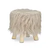 Relaxdays Fell Hocker, flauschig, 4 Holzbeine, gepolsterter Produktbild-Vorschau 9